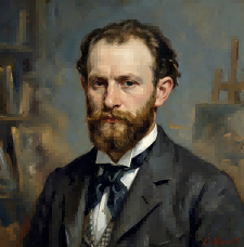 Hand-painted oil portrait of Édouard Manet, the visionary French painter who bridged Realism and Impressionism.