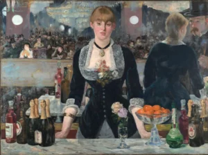 A Bar at the Folies-Bergere – Elegant Reflection – Textured Oil