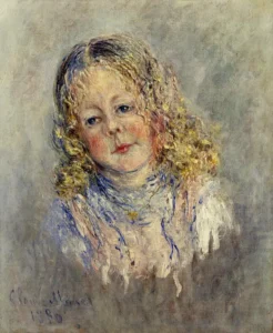 Hand-painted Andre Lauvray reproduction by Claude Monet – blue coat, textured brushstrokes – museum quality oil on linen