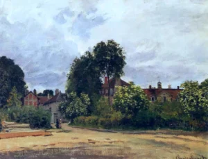 Hand-painted Argenteuil, the Hospice reproduction by Claude Monet – textured brushstrokes of a quiet spring day