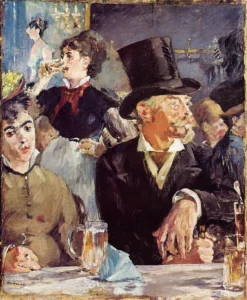 Hand-painted oil reproduction after Edouard Manet's At the Cafe-Concert