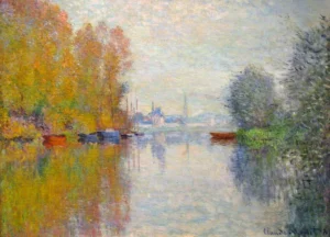 Autumn on the Seine – Golden – Textured Oil