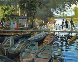 Bathers at La Grenouillere – Shimmering Summer – Textured Canvas