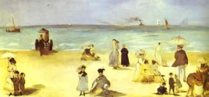 Beach at Boulogne – Coastal Serenity – Textured Canvas