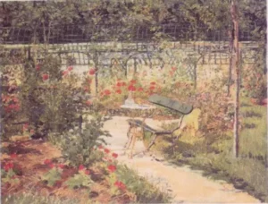 Hand-painted oil reproduction after Edouard Manet's Bench