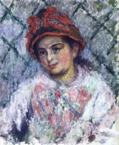 Hand-painted Blanche Hoschede reproduction by Claude Monet – soft golden light and textured brushstrokes.