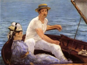 Hand-painted oil reproduction after Edouard Manet's Boating