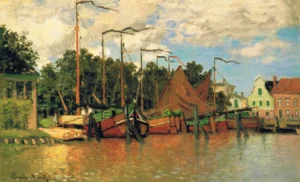 Boats at Zaandam – Serene – Hand-Painted Oil