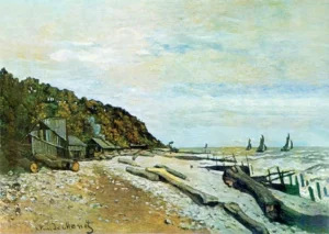 Boatyard near Honfleur – Coastal Serenity – Textured Canvas