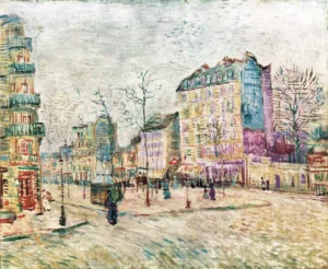 Boulevard de Clichy – Vibrant Street – Impasto Canvas hand-painted oil painting by DafenArts