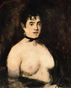Brunette with bare breasts – Intimate – Hand-Painted Oil