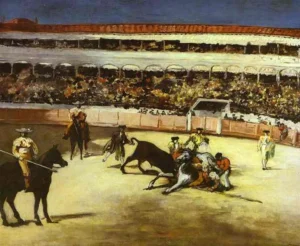 Bull-fighting scene – Intense Valor – Hand-Painted Oil