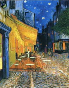 Café Terrace at Night – Nocturnal – Textured