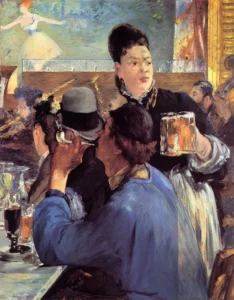 Hand-painted oil reproduction after Edouard Manet’s Corner of a Cafe-Concert