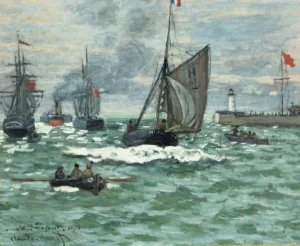 Entrance to the Port of Honfleur – Coastal Serenity – Textured Canvas