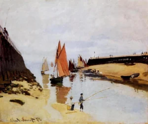 Entrance to the Port of Trouville – Coastal Journey – Textured Canvas
