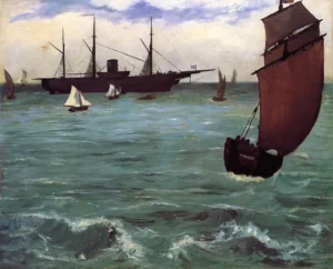 Fishing boat coming in before the wind – Nautical – Hand-Painted Oil