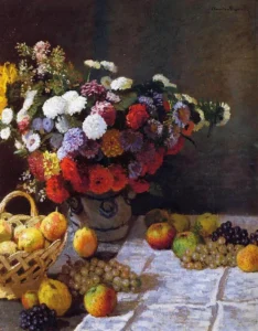Flowers and Fruit – Vibrant Bounty – Textured Canvas