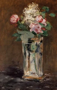 Hand-painted oil reproduction after Edouard Manet's Flowers in a Crystal Vase