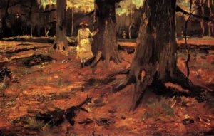Girl in White in the Woods – Serene – Textured