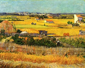 Harvest at La Crau – Golden – Hand-Painted Oil