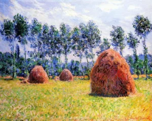 Haystacks at Giverny – Luminous – Textured Canvas