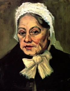 Head of an Old Woman with White Cap The Midwife – Stoic – Impasto