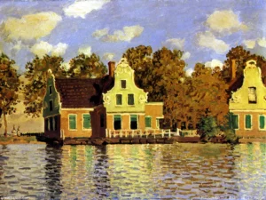 Houses on the Zaan River at Zaandam – Serene – Textured Oil
