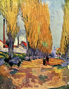 Les Alyscamps – Autumnal Path – Textured Oil