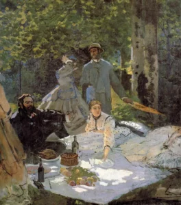 Lunch on the Grass (central panel) – Serene Picnic – Hand-Painted Oil