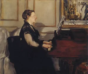 Madame Manet at the Piano – Elegant – Textured Canvas