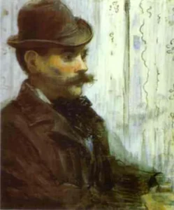 Hand-painted oil reproduction after Edouard Manet's Man in a Round Hat (Alphonse Maureau)