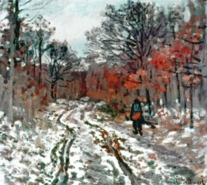 Path through the Forest, Snow Effect – Serene – Textured Oil