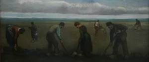 Peasants planting potatoes – Rural – Hand-Painted Oil