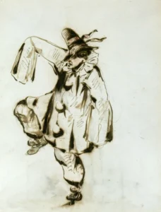 Hand-painted oil reproduction after Edouard Manet's Pierrot dancing