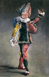Hand-painted oil reproduction after Edouard Manet's Polichinelle