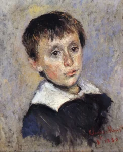 Hand-painted Portrait of Jean Monet reproduction by Claude Monet – soft light and textured brushstrokes – oil on linen