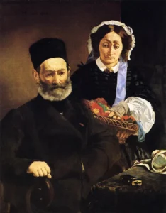 Portrait of Monsieur and Madame Auguste Manet – Familial – Textured Canvas