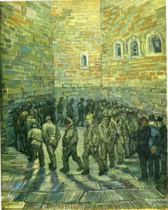 Prisoners Exercising – Somber – Hand-Painted Oil