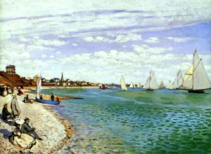 Regatta at Sainte-Adresse – Coastal – Textured Canvas