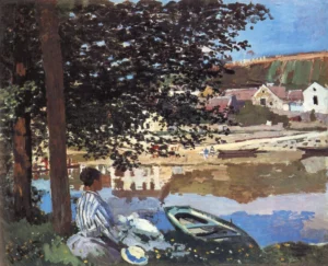 River Scene at Bennecourt – Serene – Hand-Painted Oil