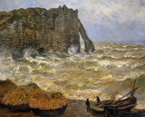 Rough Sea at Etretat – Stormy Shore – Textured Oil