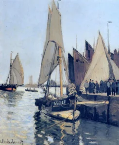 Sailing Boats at Honfleur – Serene Harbor – Textured Canvas