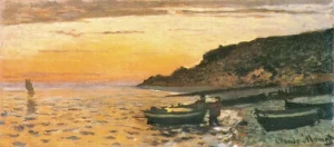 Seacoast at Saint-Adresse, Sunset – Serene – Textured Canvas