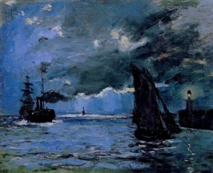 Seascape, Night Effect – Moonlit – Hand-Painted Oil