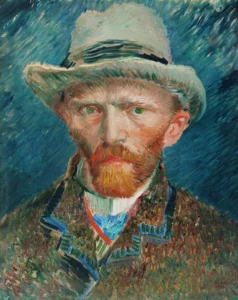 Self Portrait with a Grey Felt Hat – Intense – Hand-Painted Oil