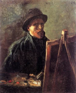 Self-Portrait with Dark Felt Hat – Introspective – Hand-Painted Oil