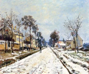 Snow Effect Louveciennes – Wintry – Hand-Painted Oil