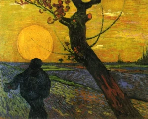 Sower with Setting Sun – Golden Harvest – Textured Oil
