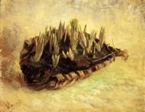 Hand-painted Still Life with a Basket of Crocuses reproduction by Vincent Van Gogh – vibrant textured brushstrokes.